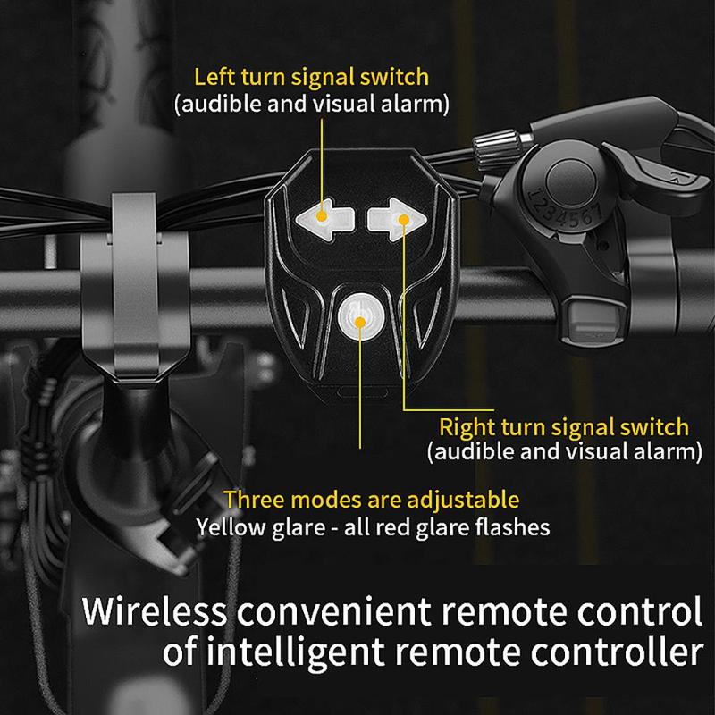 Product Introduction of Bicycle USB Charging Wireless Remote Control Turn Signals, 1 Count Removable Bike Night Riding Warning Tail Lights, Bicycle Accessories 17