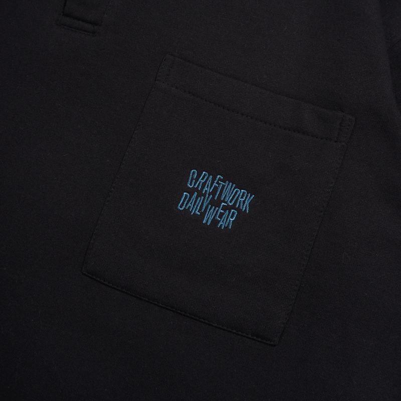 Noforty Crafter Rugby Shirt Black Polo Pria Casual Hitam Baju Kaos 4