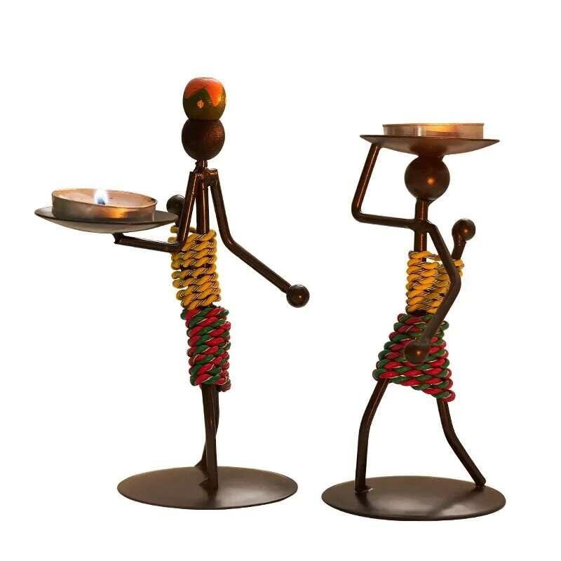 Product Introduction of Vintage Metal  Handmade Iron Candle Creative Crafts Miniature Wrought Holder Home Living 4