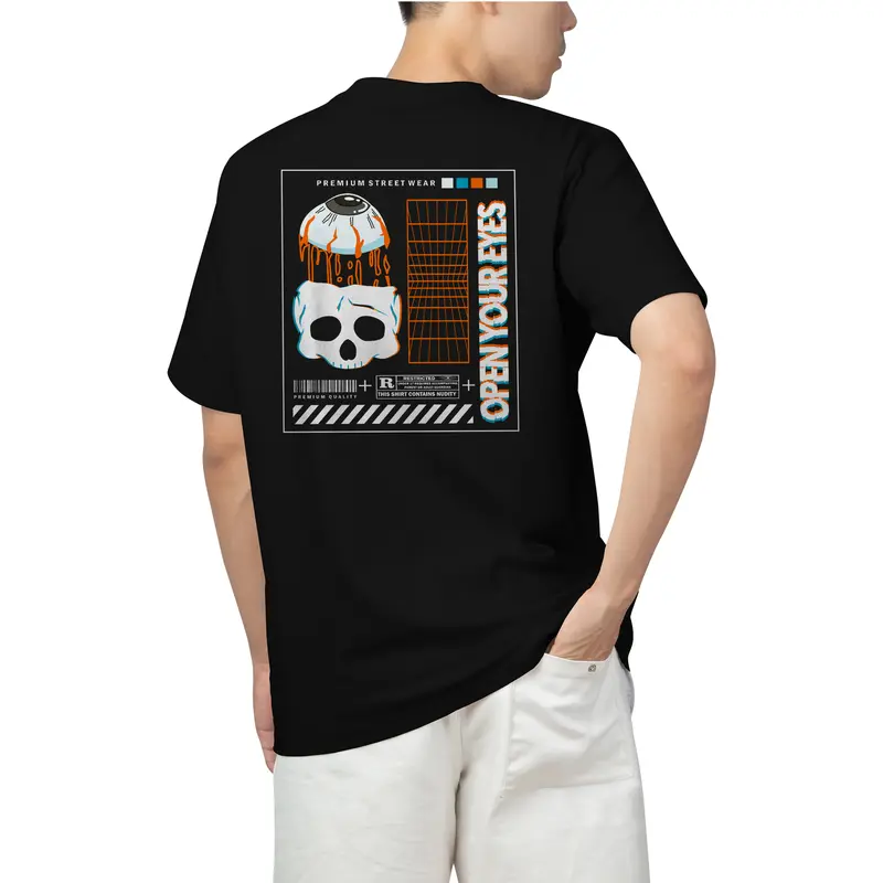 Baju Kaos Pria Wanita Distro Premium HT-103 / Kaos Pendek Dewasa T-shirt Basic Hitam Katun Nyaman Lembut 4