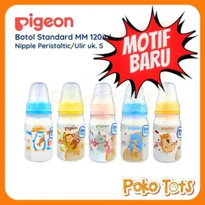 Pigeon PP RP Standard MM 120ml 0+ Bulan Nipple Peristaltic Ulir S Botol Susu Motif Animal Hewan Lucu