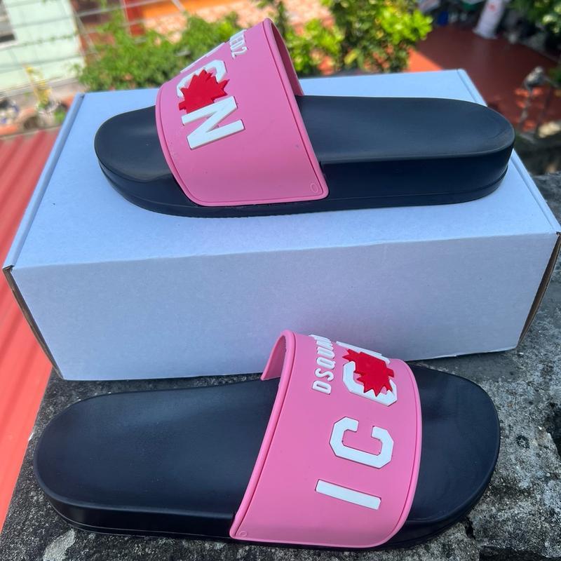 Dép Lê ĐS QUỜ ICON lá bản màu Hồng size 37-43 Slipper đế sóng quai cao su chữ nổi. dép  lá 1