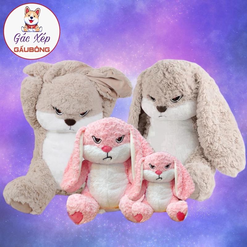 Gấu bông Thỏ giận dỗi, thỏ mặt quạo lông xoắn Thú Bông Thú Nhồi Bông Toy Đồ Chơi