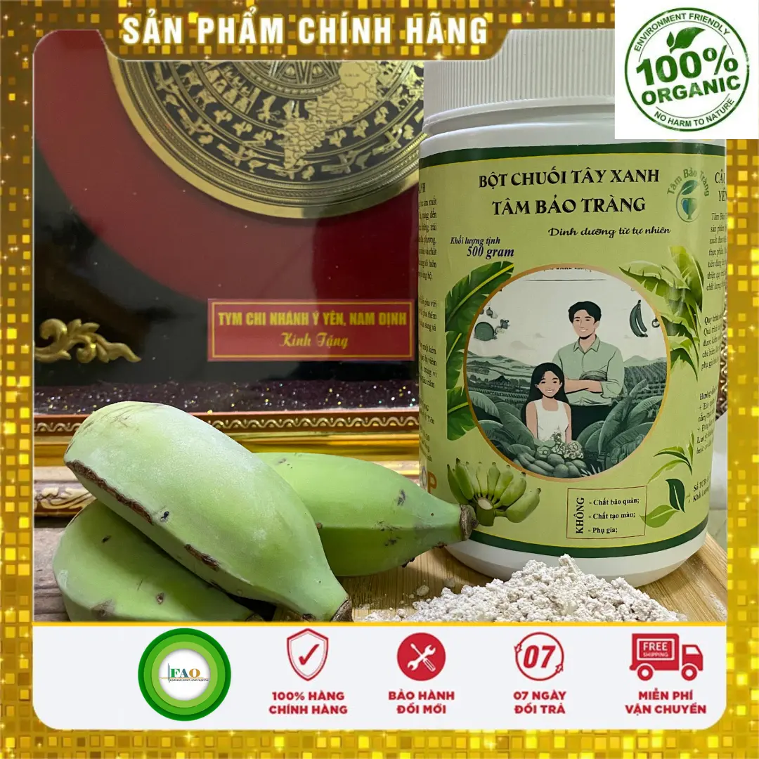 Bột Chuối Tây Xanh Nguyên Chất 500g (Tâm Bảo Tràng)