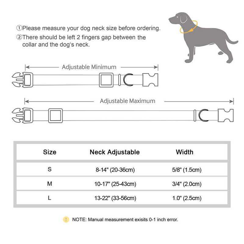 Vòng Cổ cho chó cưng, vật liệu phản quang Nylon, có thể điều chỉnh, bền, thích hợp cho chó Con, Pug, Bull, kích thước Nhỏ, Trung Bình và Lớn 5