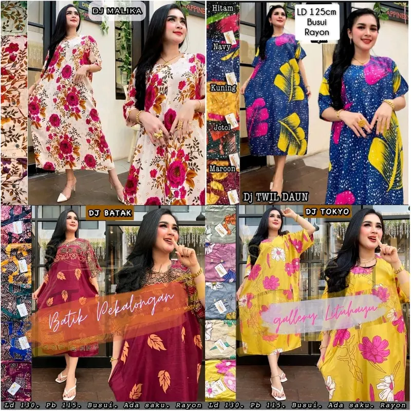 95.000 ribu = 3 pcs DASTER SUPER JUMBO Busui ( Rendom ) Rayon Motif Kancing Bumil 3