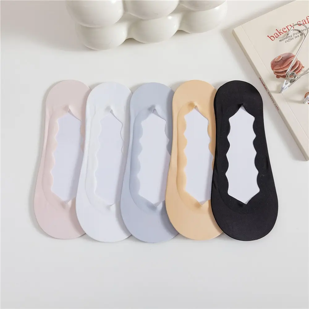Boat Socks Spring And Summer Ice Silk Thin Boat Socks Shallow Summer Cool Breathable Non-Slip Silicone Socks Female