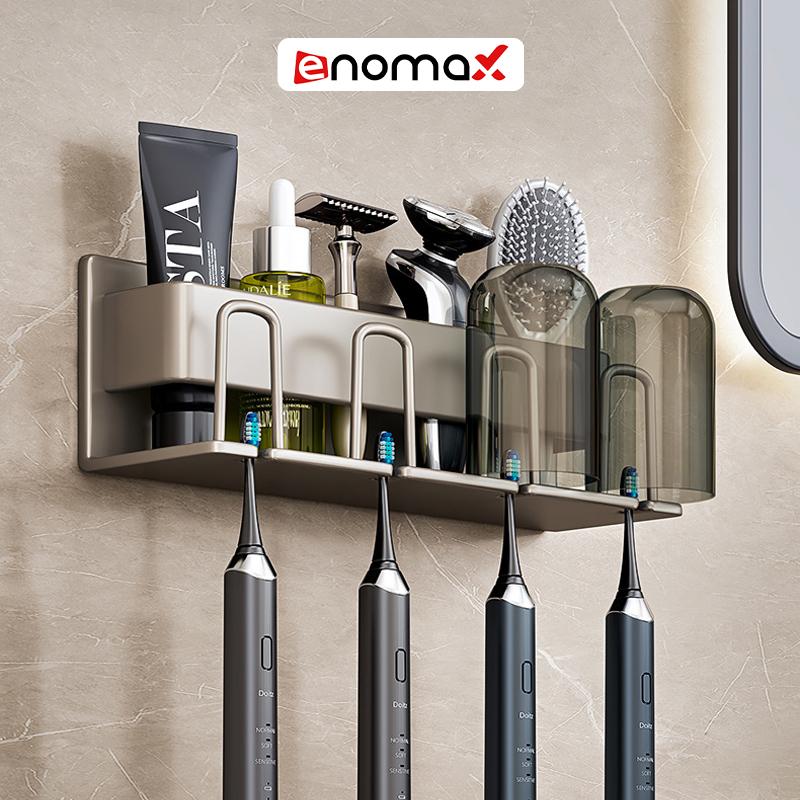 Giá để bàn chải đánh răng Enomax dán tường Nhà Tắm chất liệu nhôm hàng không cao cấp chống gỉ chịu lực cực tốt Eno 0102