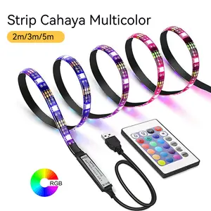 LED Strip Lampu RGB USB DC 5V SMD 5050 + Remote Indoor PC TV Modding 2meter 3meter 5meter  Tape Lamp