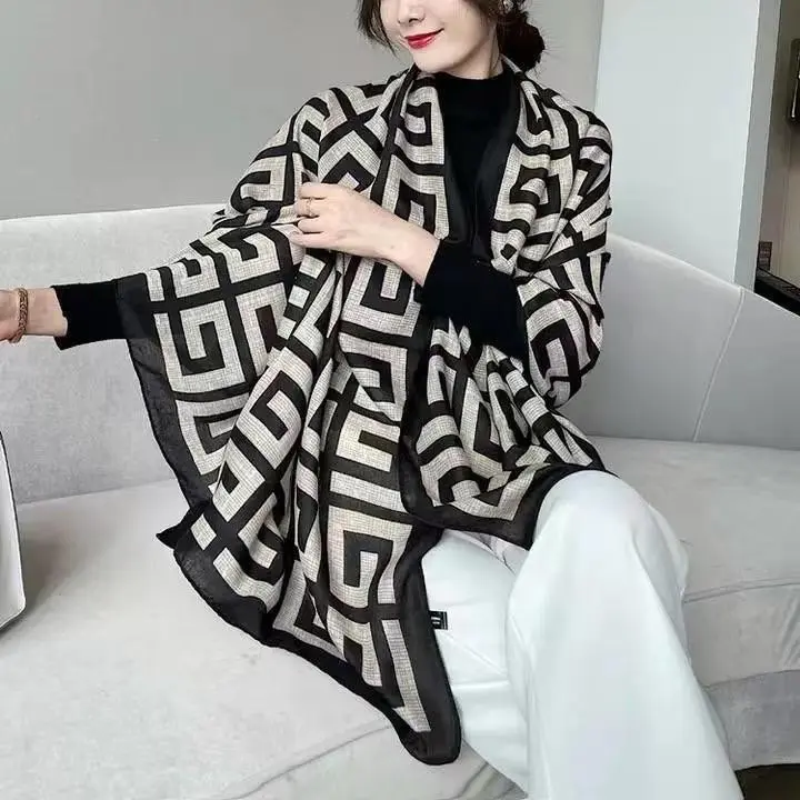 Khăn cotton nhẹ nhàng hoạ tiết kẻ ô size:180x90cm phù hợp thời tiết thu đông,chống nắng khi đi biển Khăn Choàng Quàng Cổ