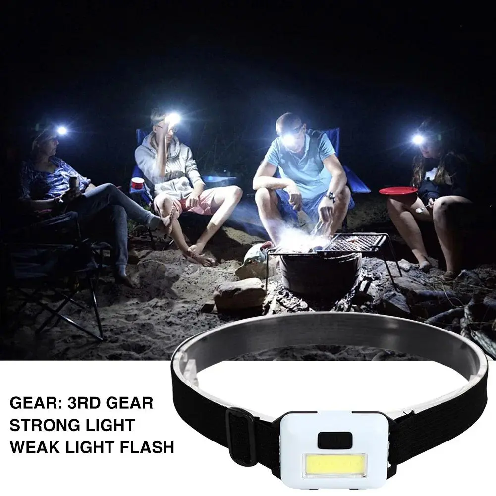 Mini 3W COB Led Headlight 3 Modes Waterproof Headlamp Head Flashlight ...