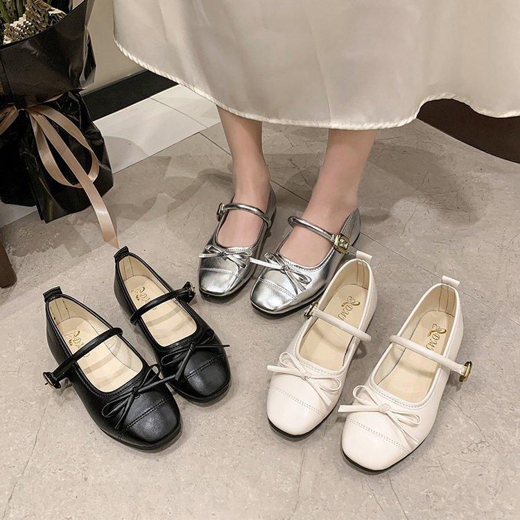 [FROM RỘNG LÙI 1 SZ] giày búp bê nữ Đính Nơ Đế Cao Su Dẻo Da Sáp Siêu êm Mềm 2024 - Shoes, Giày Bệt Jean  V148