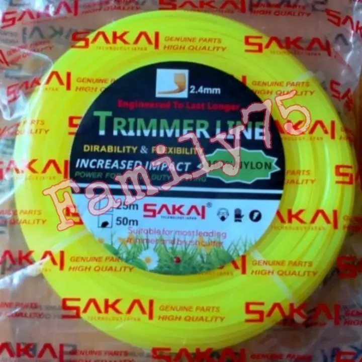 Tali Senar Potong Rumput 50 meter 2,4MM nylon trimmer line 50M 1