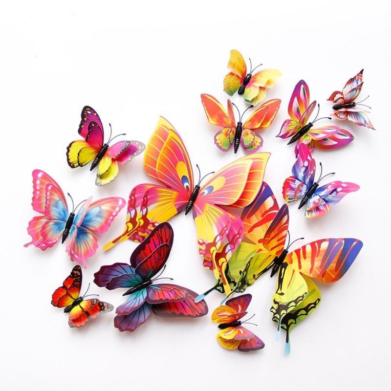 Product Introduction of 12pcs 3D Double Layer Butterflies Wall Stickers Living Room Decor Wedding Kids Room Decoration DIY Wall Art Stickers 13