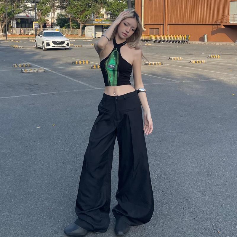 Ảnh độc quyền Quần mắt cáo ống rộng phong cách Douyin