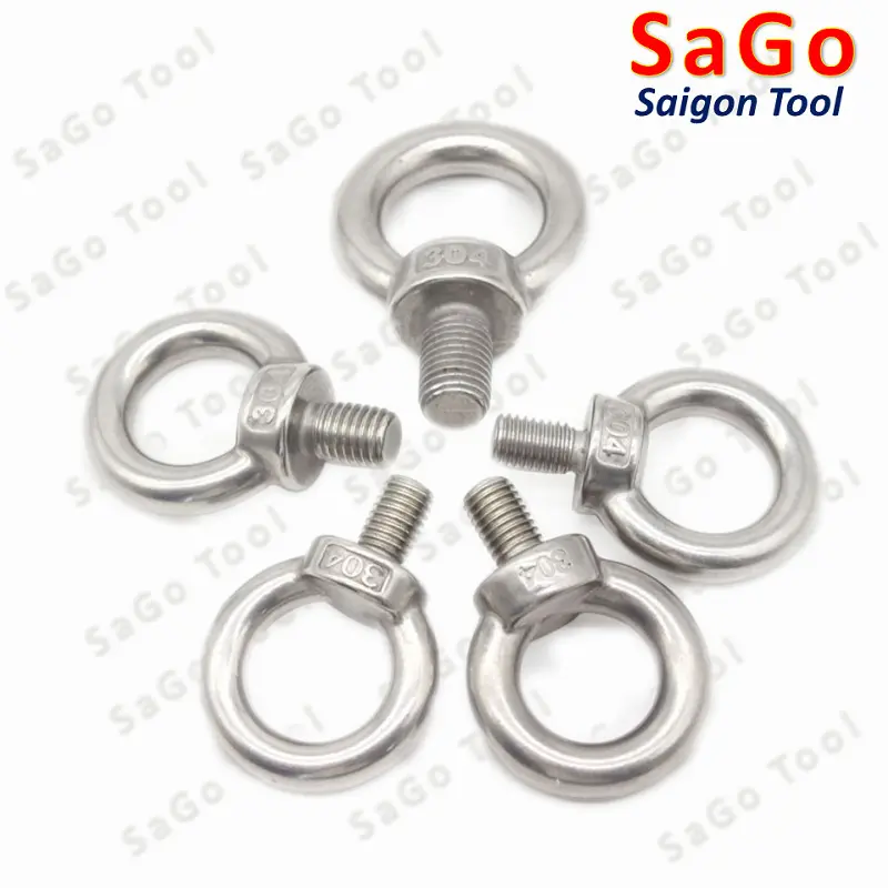 Bulong móc cẩu, bulong tai cẩu, bulong mắt INOX 304 size M3 M4 M5 M6 M8 M10 M12