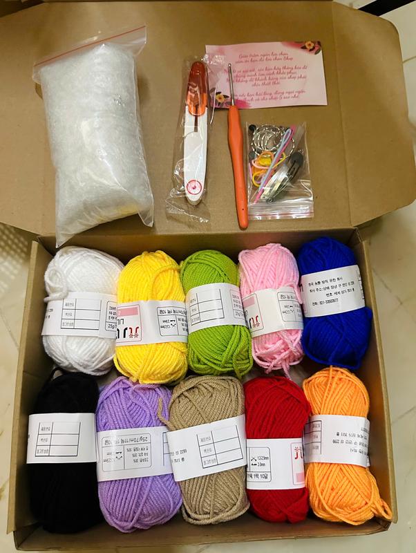COMBO 10 CUỘN LEN GÓI NGUYÊN LIỆU TẬP MÓC LEN CƠ BẢN CHO NGƯỜI MỚI TẬP MÓC DIY Handmade