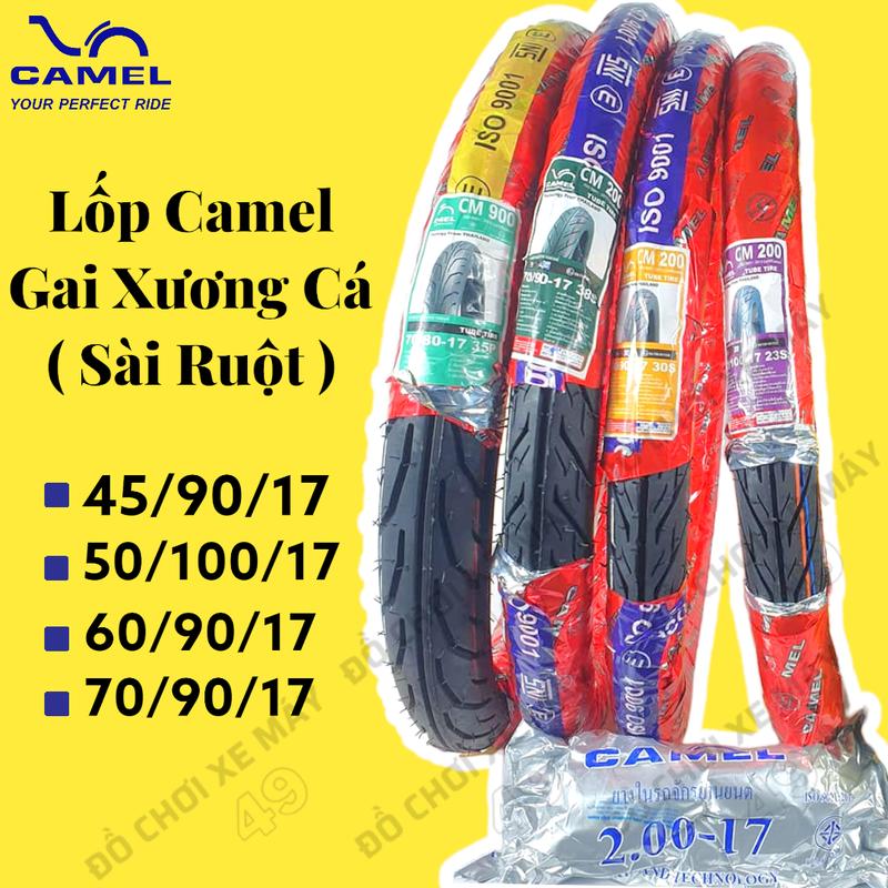 Vỏ Lốp Xe Máy Camel Gai Xương Cá Đủ Size 45/90/17 50/100/17 60/90/17 70/90/17 Phụ Kiện Phụ Kiện