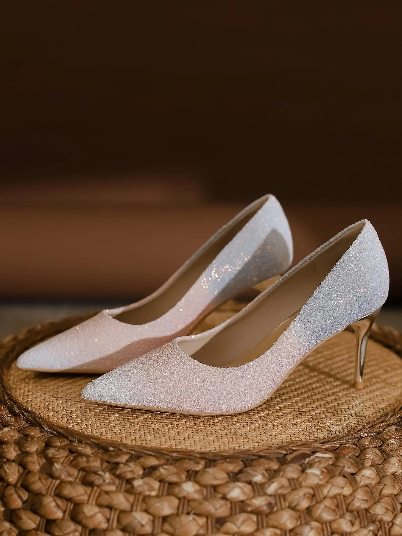 Women's Glitter High Heel Shoes, Elegant Pointed Toe Stiletto Heels for Party, Banquet, Fashionable Shoes for Daily Wear, Classy