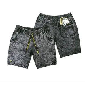 Celana Pendek Jeans Wash Tebel Celana Pendek Pria Celana Pendek Cowok Brodshot Celana Pendek Karet