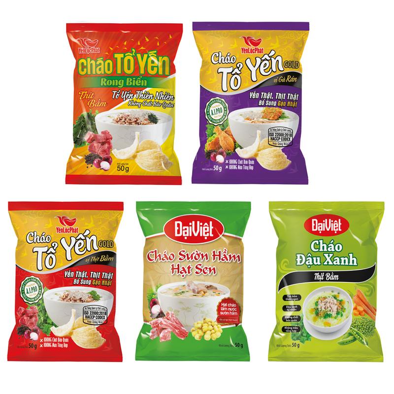 Combo 30 gói cháo gói dinh dưỡng 5 vị, mỗi vị 6 gói (Yến Gold, Rb, Gà, Hs, Đx)- Cháo ăn liền cho bé, trẻ em, người lớn tuổi