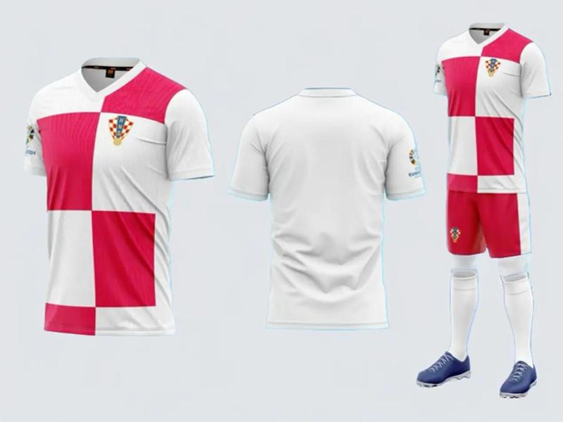 Bộ quần áo bóng đá Croatia - vải mè cao cấp, logo thêu. in tên số theo yêu cầu 0