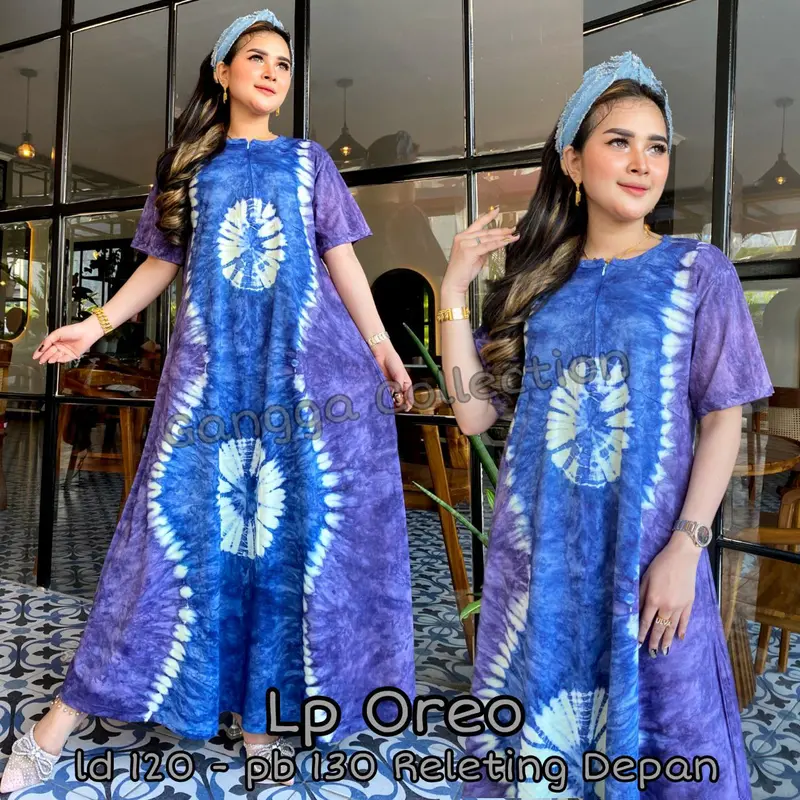 DASTER KAOS KATUN JUMBO TERBARU PANJANG LENGAN PENDEK MOTIF ABSTRAK BUSUI Katun Kain Wanita Nyaman Santai 2