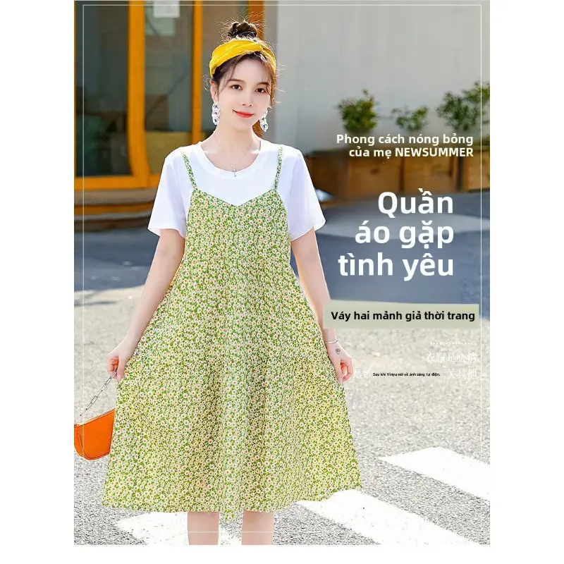 Váy Phụ Nữ Mang Thai, Thời Trang Dáng Rộng Rãi, Hàng Mới Về, Ngắn Tay, Váy Hoa Thường Ngày Cổ Búp Bê, Thích Hợp Cho Mùa Hè, Quần Áo Phụ Nữ Mang Thai