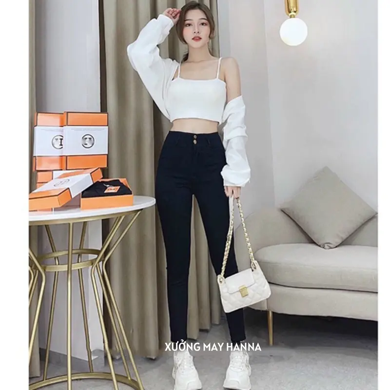 Quần Legging Cạp Cao Chữ H 2 Khuy Khóa  UMI Hàn Co Giãn Tốt Ôm gọn quần  legging 3