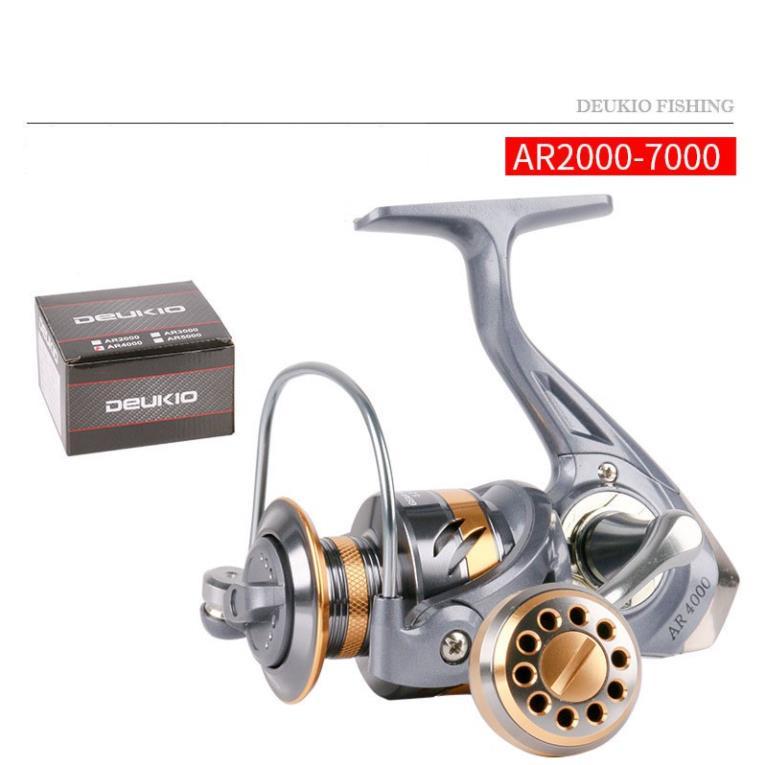máy câu cá -máy câu cá giá rẻ kim loại Deukio AR, máy câu đứng 2000 đến 7000 chuyên câu Lure câu đài Fishing Bắt Cá Đi Câu Nam Fish Tay Quay