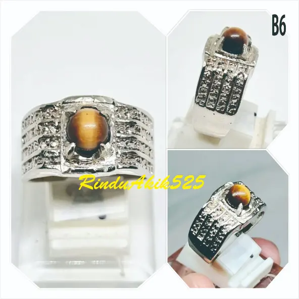Cincin batu tiger eye bid uri sep ah bul at mini asli natural/ B6