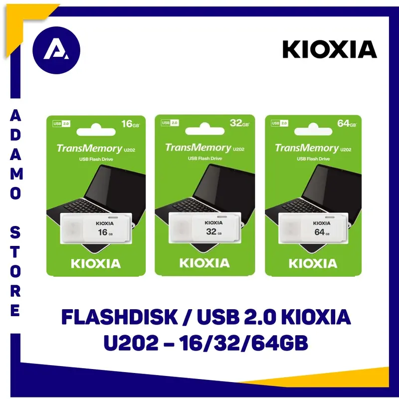 Flashdisk Kioxia 16GB 32GB 64GB USB 2.0 U202 - Putih / Biru 0
