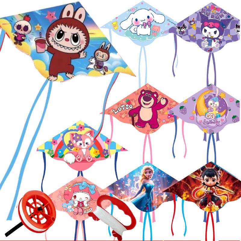 Diều Thả Mẫu Mới Cánh Rộng 1.25m Nhiều Họa Tiết Hoạt Hình Siêu Nhân Công Chúa Kèm Cuộn Dây Thả 100m