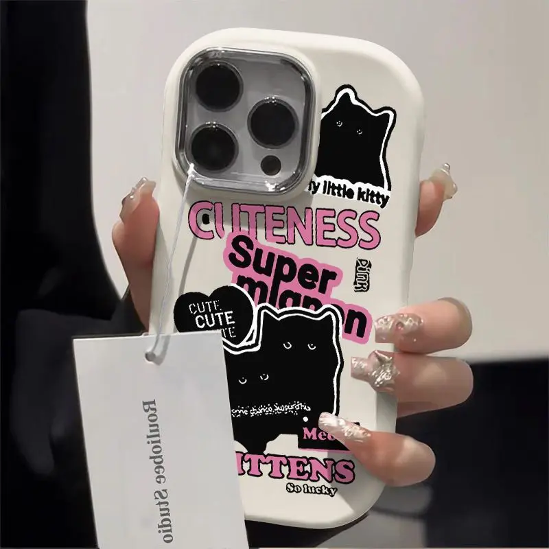 Cocok untuk casing ip11 kasus ponsel ip 7/8plus/12/13/14/15pro max softcase Kucing Inggris yang sederhana dan kreatif dengan kepribadian tahan air penutup pelindung hp silikon cover case