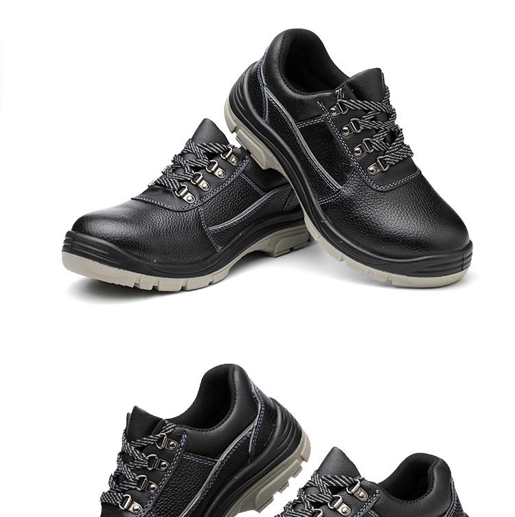 Product Introduction of Construction Site Shoes Low-Top Solid Pu Bottom Labor Protection Shoes Anti-Smash and Anti-Puncture Non-Slip Wear-Resistant Cowhide Safety Shoes Work Shoes Footwear Worker Closed Boys 17