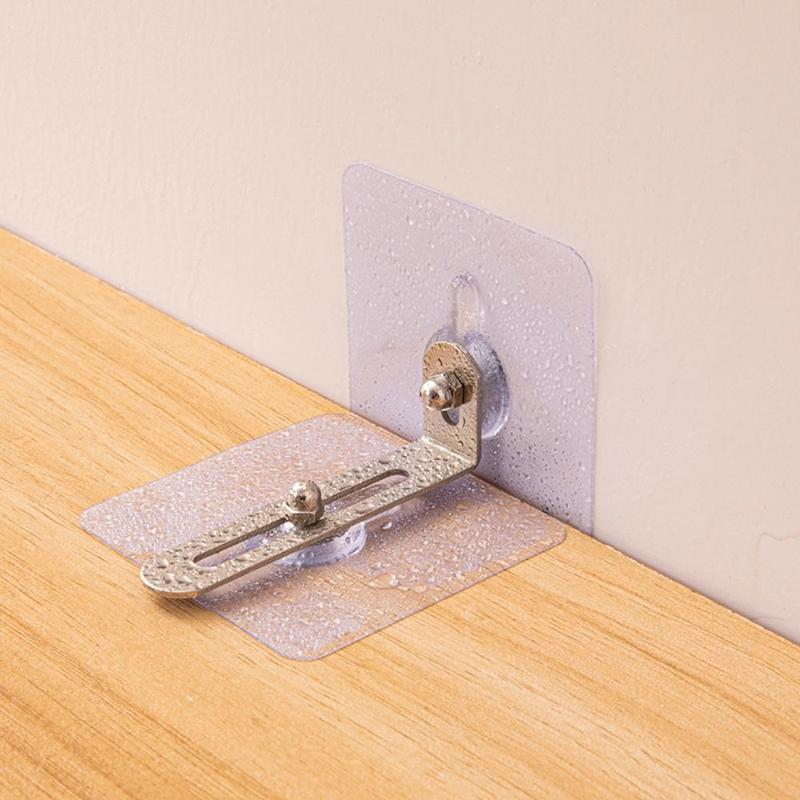 Product Introduction of Convenient Anti-tip Wall Holder Anti-overturning Fixed Clip Child Security Baby Care Self-Adhesive Cabinet Lock Anti-drop Kids Safety Furniture Stabilizer 14