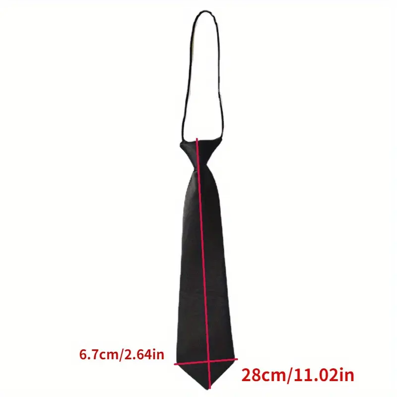 Solid Color Short Tie Accessory Set - Elastic Band, Perfect for Casual Uniforms, Performances, Parties, and School 6