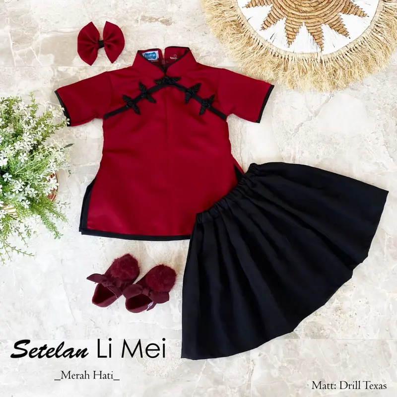 Baju anak baju imlek baju china baju setelan li mei baju anak dan dewasa Rok 1