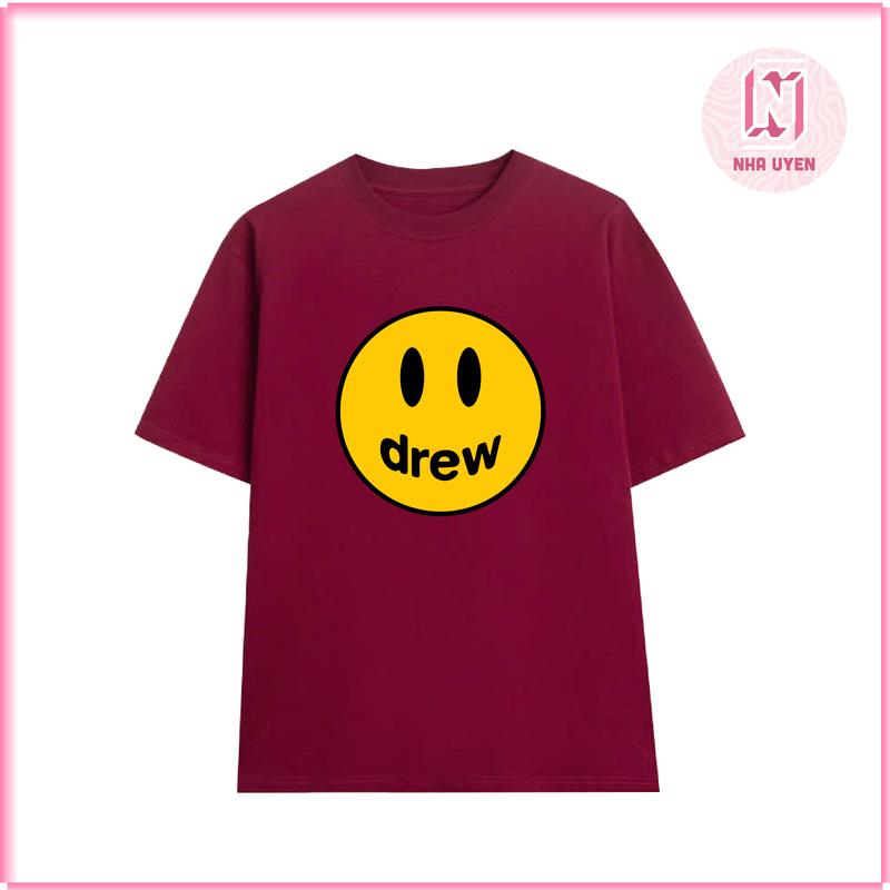 Áo thun đờ rriu mặt cười - fom rộng unisex nam và nữ chất vải cotton 2 chiều đl vải 260gsm Cổ Tròn 3
