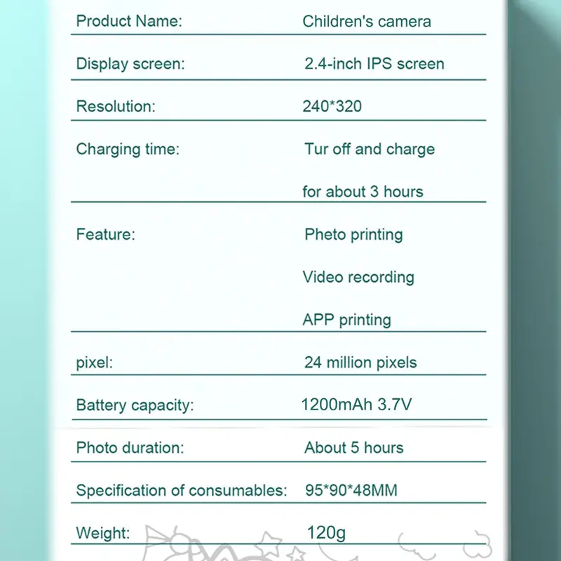 Instant Print Camera, 1 Count 1080P HD Instant Print Camera for Kids, Digital Camera for Kids, Ideal Gifts for Boys & Girls 2