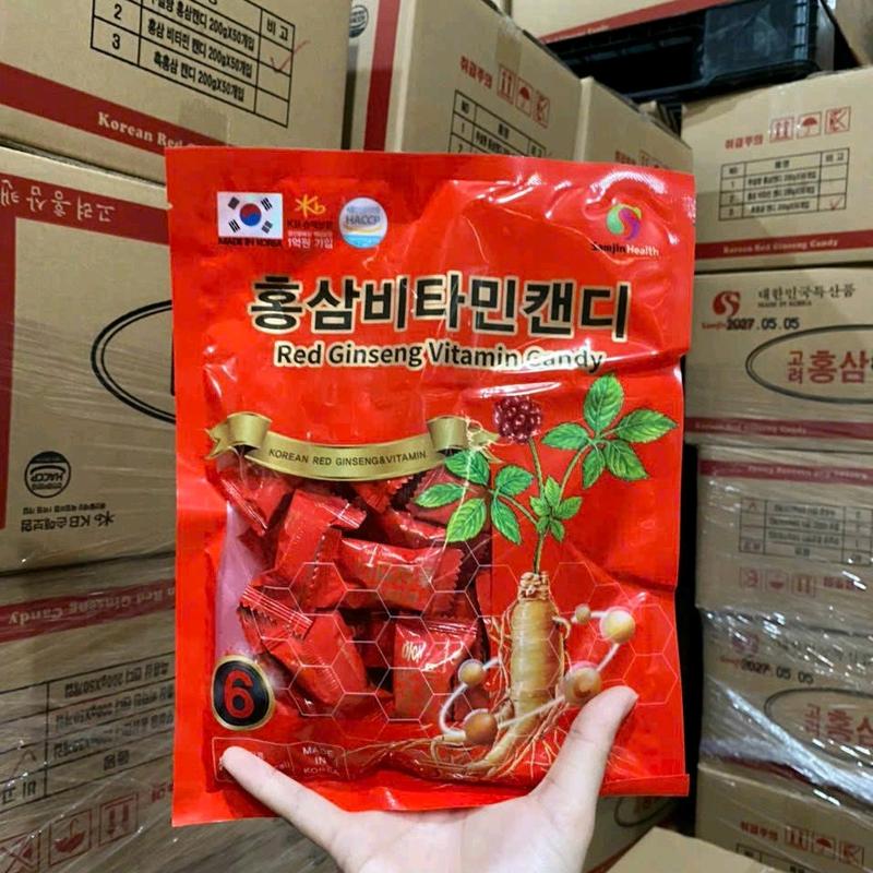 [combo 3 gói kẹo sâm] hắc sâm, không đường, hồng sâm vitamin 5