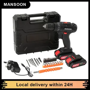 MANSOON Bor Mesin Elektrik Drill 10mm Set Reversible Mesin Bor Tangan Listrik