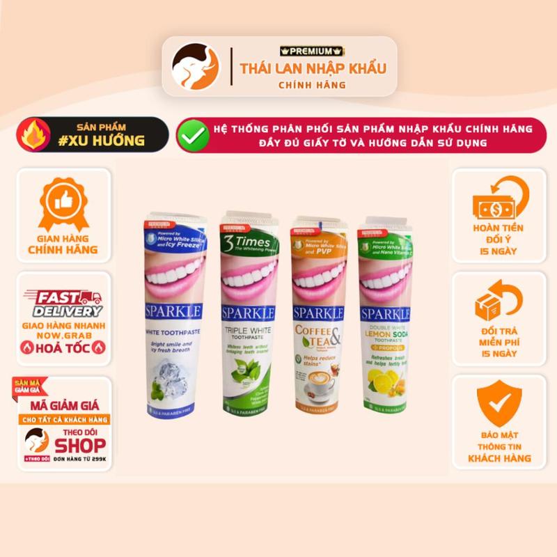 Kem Đánh Răng Sparkle 100g Thái Lan, Kem Đánh Răng Siêu Trắng Răng Sparkle Thái Lan 0