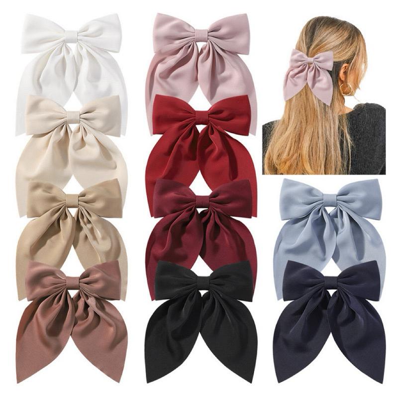 Half Long Korea big hair ribbon clip hair pin ribbon clips hair ...
