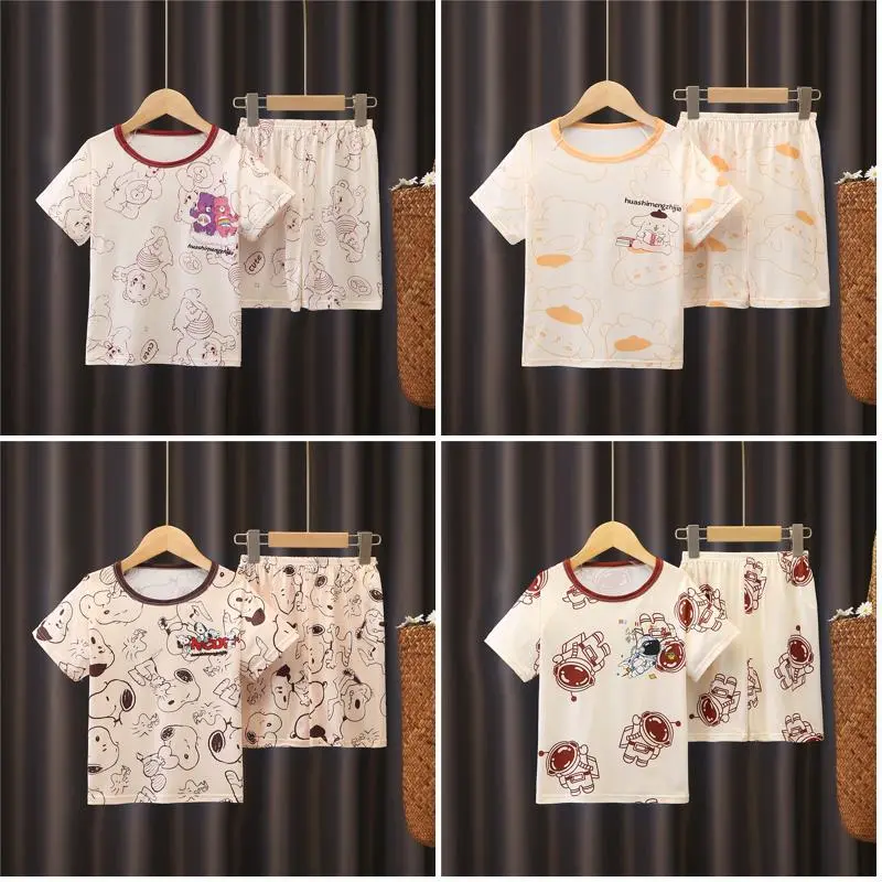 Kid Short Sleeve Round-Neck sleepwear Relaxed Polyester Big Boy And Girls' nightdress for 3 - 4 years