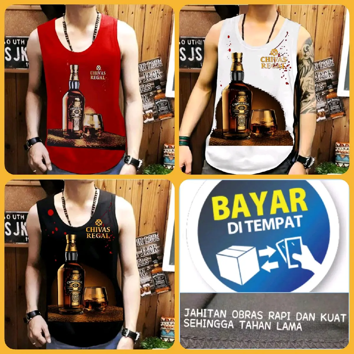 KAOS VIRAL GRACELLINA SHOP/kaos dalam gambar CHIVASS pilihan 3warna terbaru singlet Pria/brkualitas harga murah/bisa cod(bayar di tempat) Motif