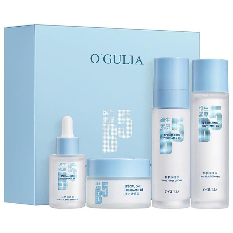 O'GULIA Bộ 4 Món Chăm Sóc Da B5 500GR hỗ trợ cấp ẩm phục hồi giúp sáng da mờ thâm Skincare Silicon Women Nữ Cosmetics Làm Đẹp Da Dưỡng Ẩm Da Dưỡng Da Mặt Kem Face Serum