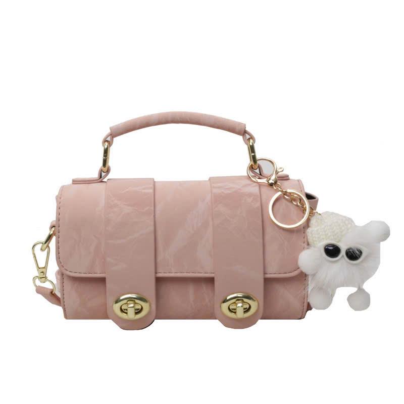 Túi xách nữ cầm tay đeo chéo 2 khóa xoay kèm gấu bông dễ thương siêu xinh dự tiệc du lịch mã 283