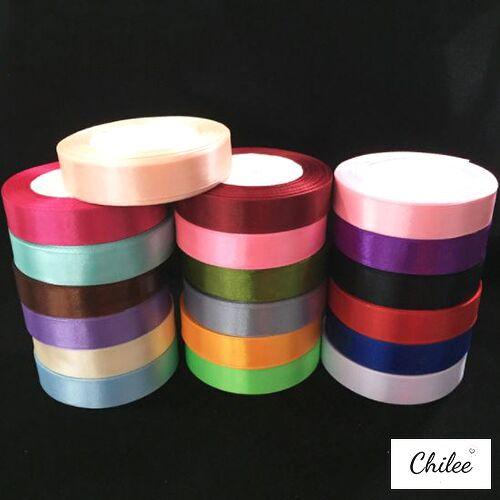 Cuộn Dây Ruy Băng Lụa Polyester Bản 2cm Màu Sắc Dùng Để Trang Trí Bó Hoa, Gói quà