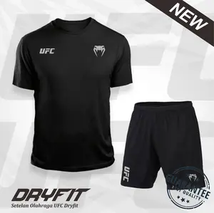 Baju Setelan Olahraga Pria UFCMMA 1 set Tracksuit Jersey Sport Bahan Dryfit Breathable Berpori Menyerap Keringat Cepat Kering